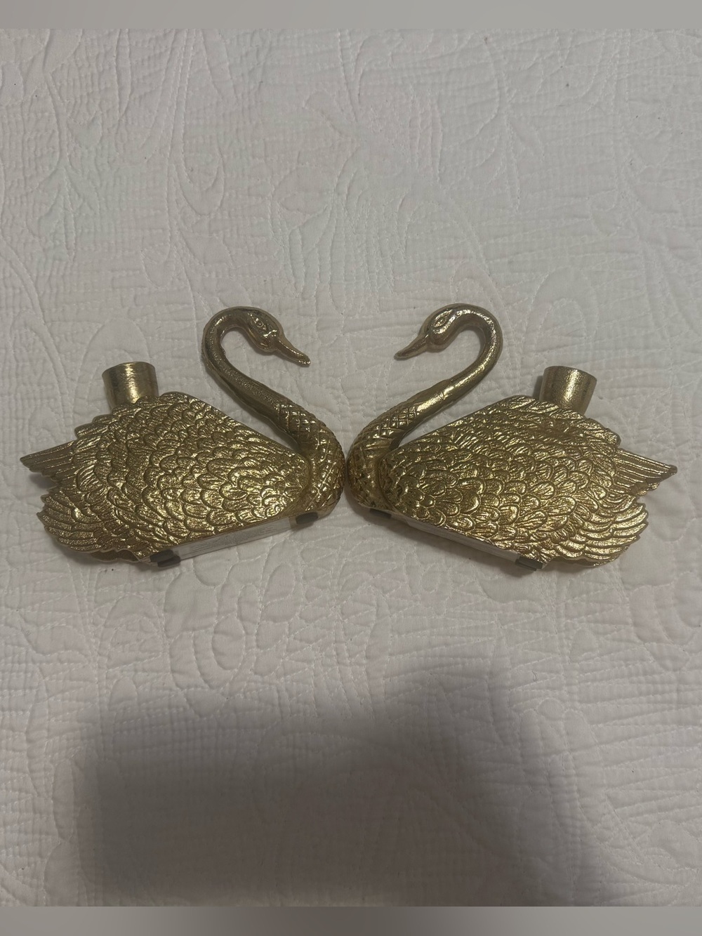 Gold Swan Candle Holders - Elegant Decorative Pair